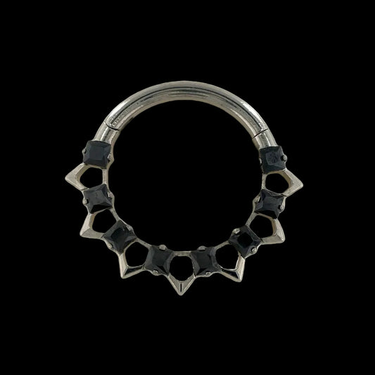 "Hollow" Black CZ Ti.