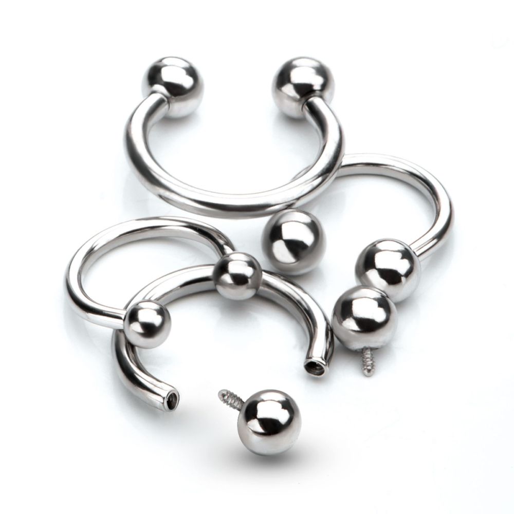 16g 3/8 Ti. Threaded Circular Barbell