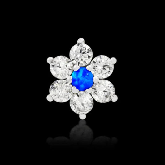 "Flower" CZ w/ Blue WG
