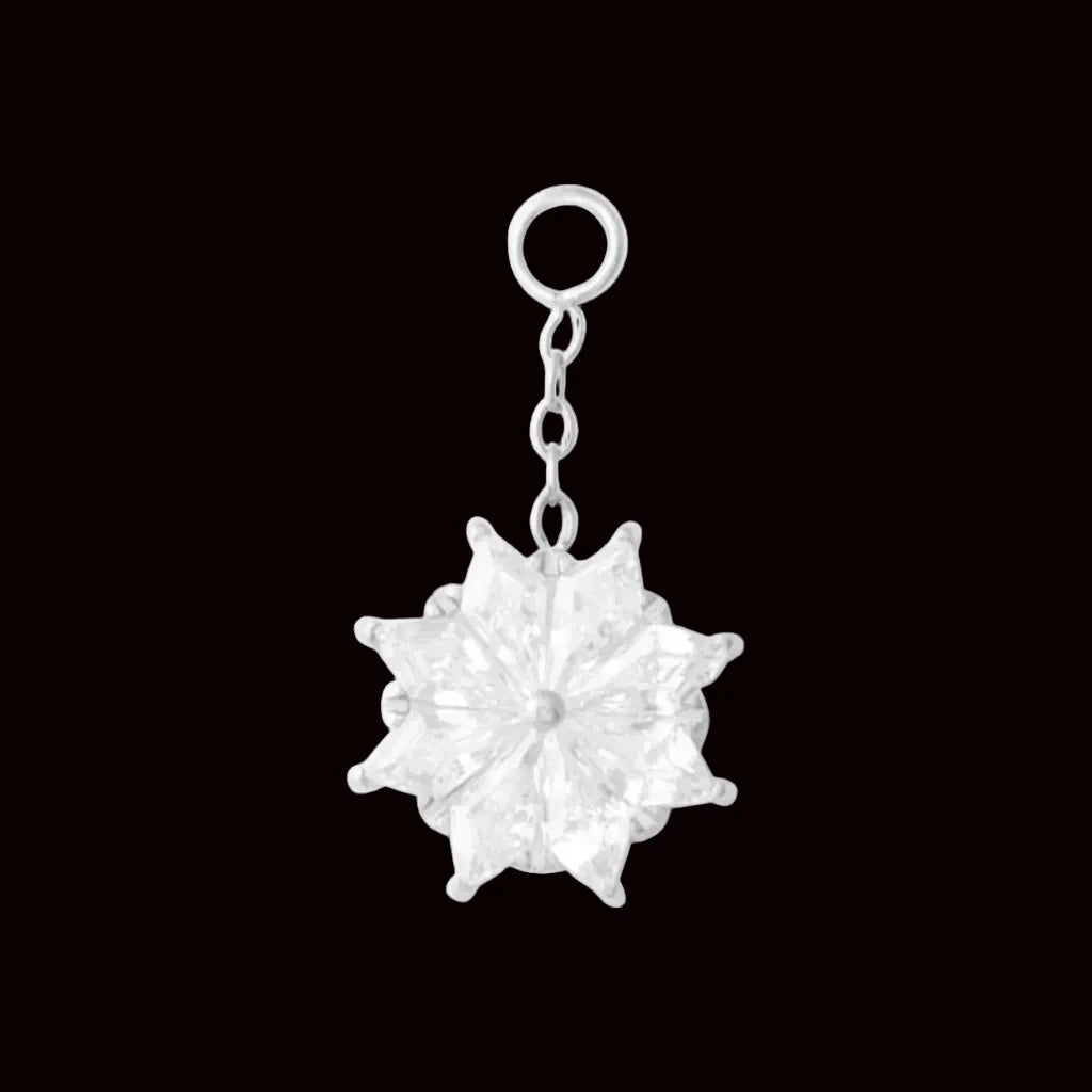 "Kite Crystal Charm" CZ Ti.