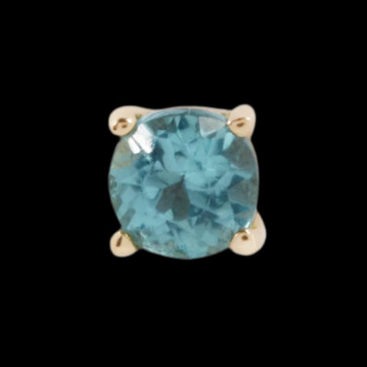 3m Genuine London Blue Topaz Prong YG