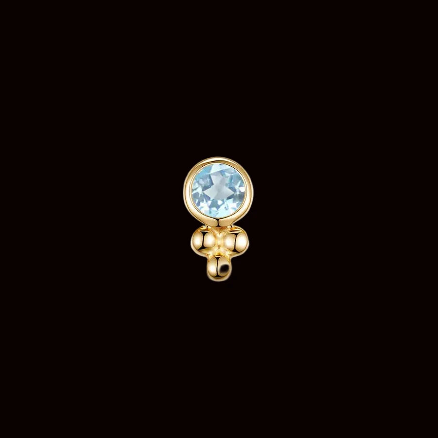 "Lex" Genuine Swiss Blue Topaz YG