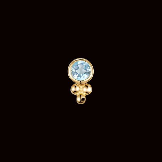 "Lex" Genuine Swiss Blue Topaz YG