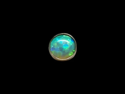 4m Lime Green Opal 14g Threaded Top Ti