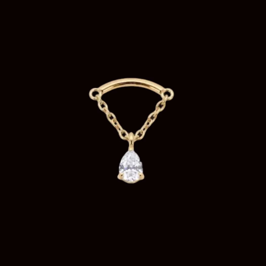 "Mabel Dangle" CZ 14k YG