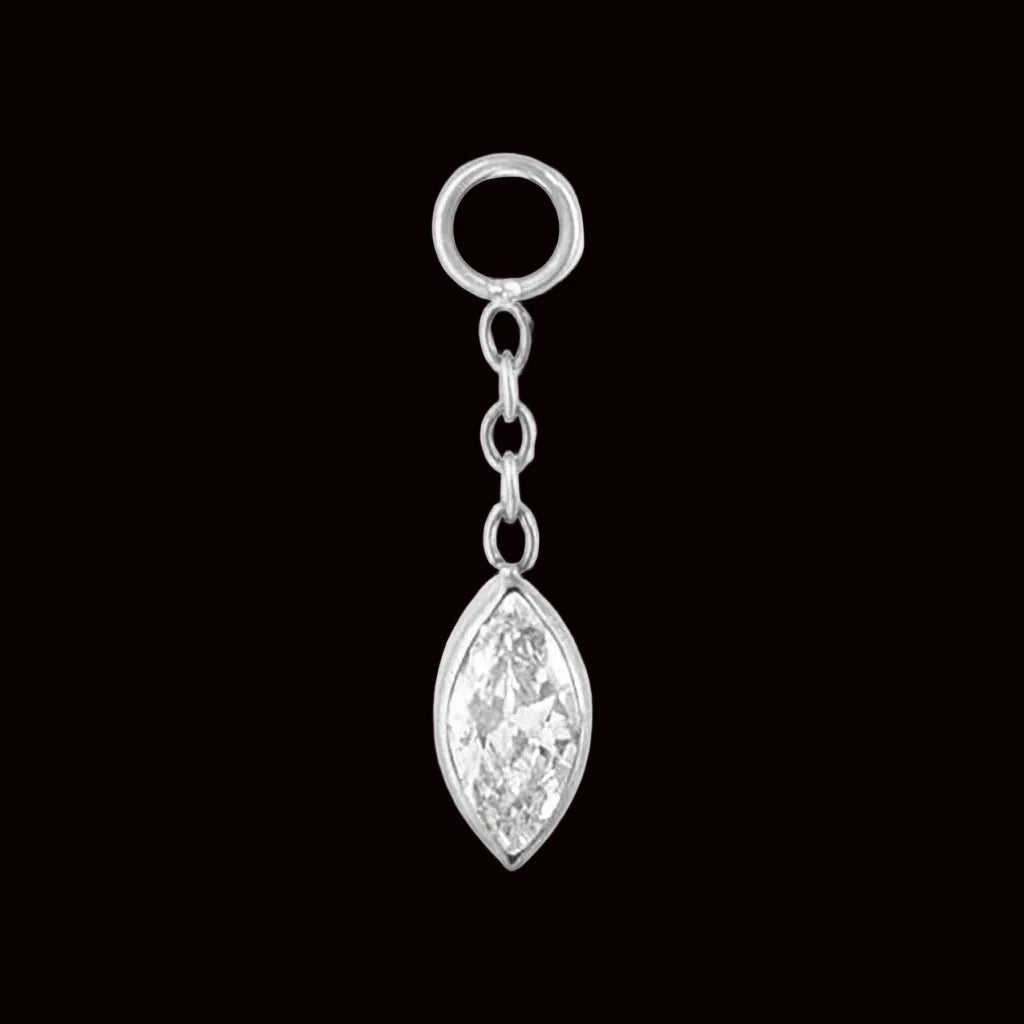 Marquise Dangle Charm CZ Ti.
