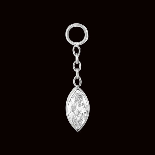 Marquise Dangle Charm CZ Ti.