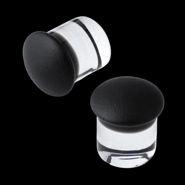 6g Matte Black/Clear Glass Plugs