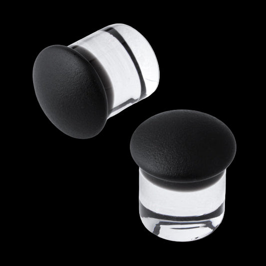 6g Matte Black/Clear Glass Plugs