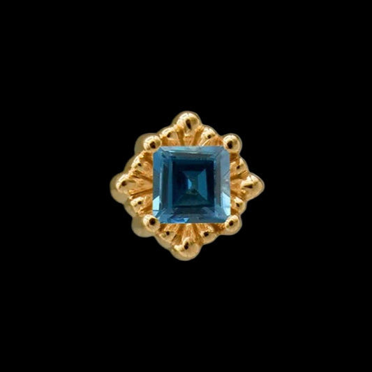 "Melange Princess" Genuine London Blue Topaz YG