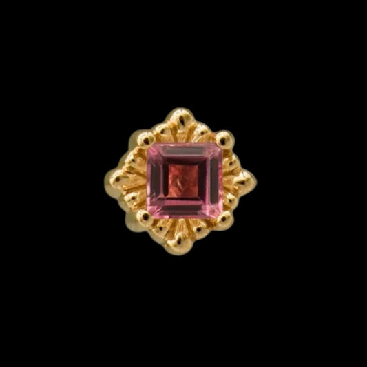 "Melange Princess" Genuine Pink Tourmaline YG