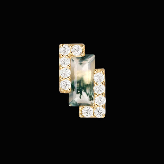 "Meld" Moss Agate/CZ YG