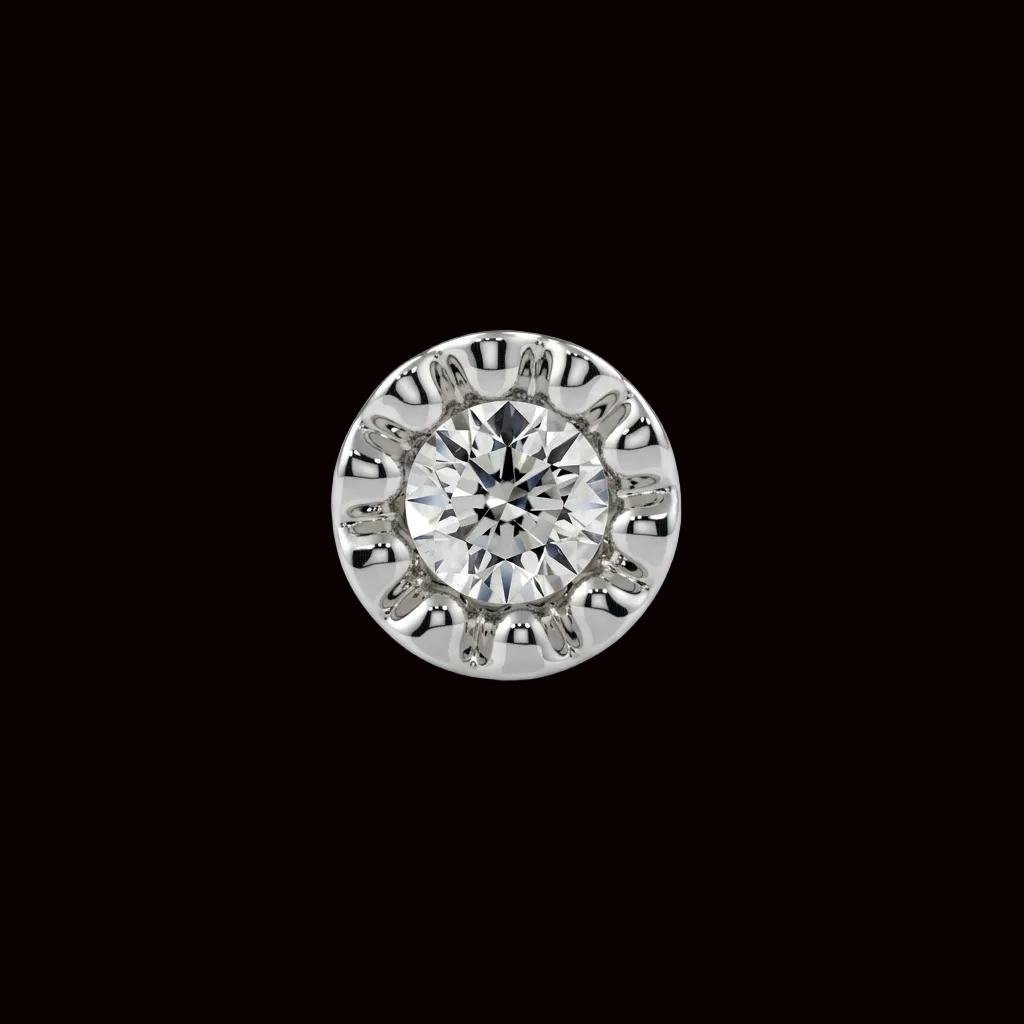2m Genuine Diamond Milgrain Bezel 14k WG