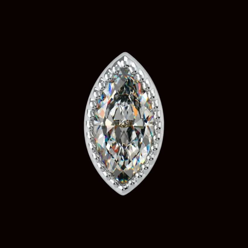 Migraine Marquise Bezel CZ 14k WG