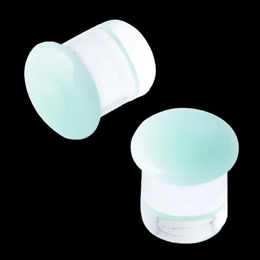 8g Mint/Clear Glass Plugs