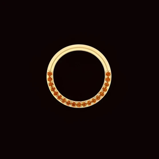 Genuine Orange Sapphire Pave Clicker YG