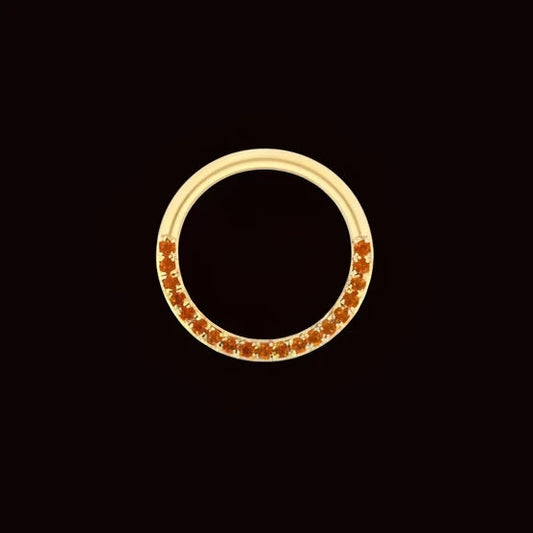 Genuine Orange Sapphire Pave Clicker YG