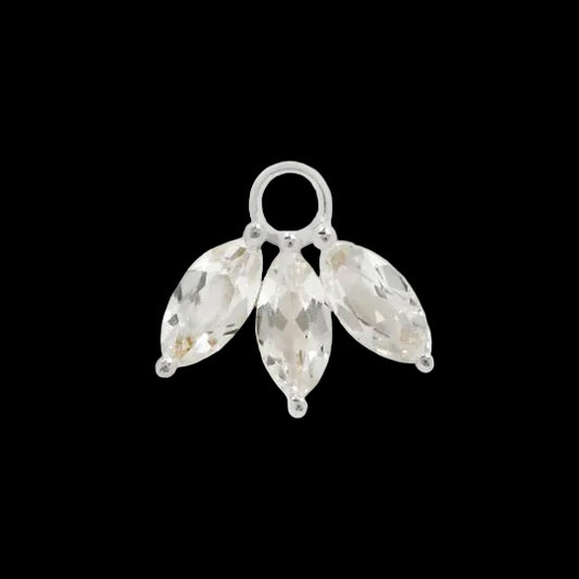 "Moet Charm" Genuine White Topaz WG