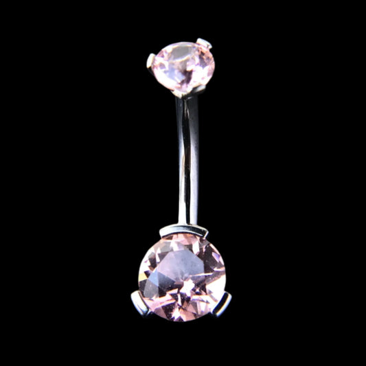 Double Morganite Prong Curve Ti