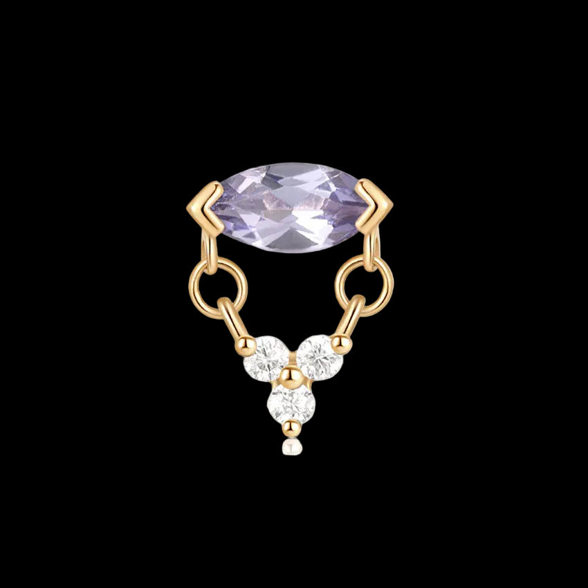 "Nightfall" Genuine Tanzanite/Moissanite YG