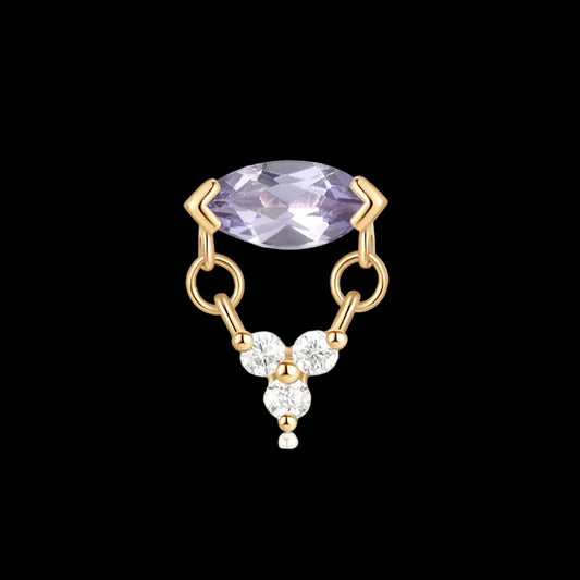 "Nightfall" Genuine Tanzanite/Moissanite YG