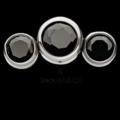 3 gem Black Cluster Side Set Ti