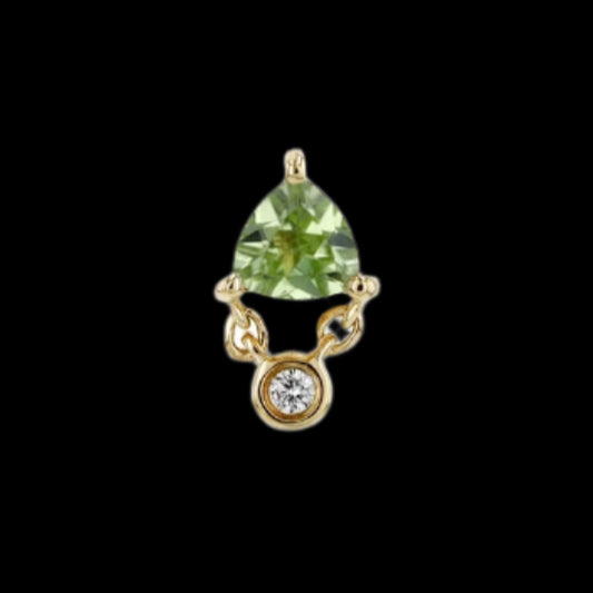 "Olivia" Genuine Peridot/Diamond YG