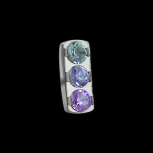 3 gem Purple Ombre Bar Ti.