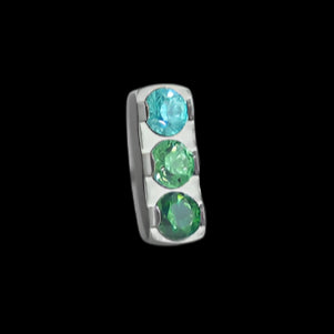 3 gem Green Ombre Bar Ti.