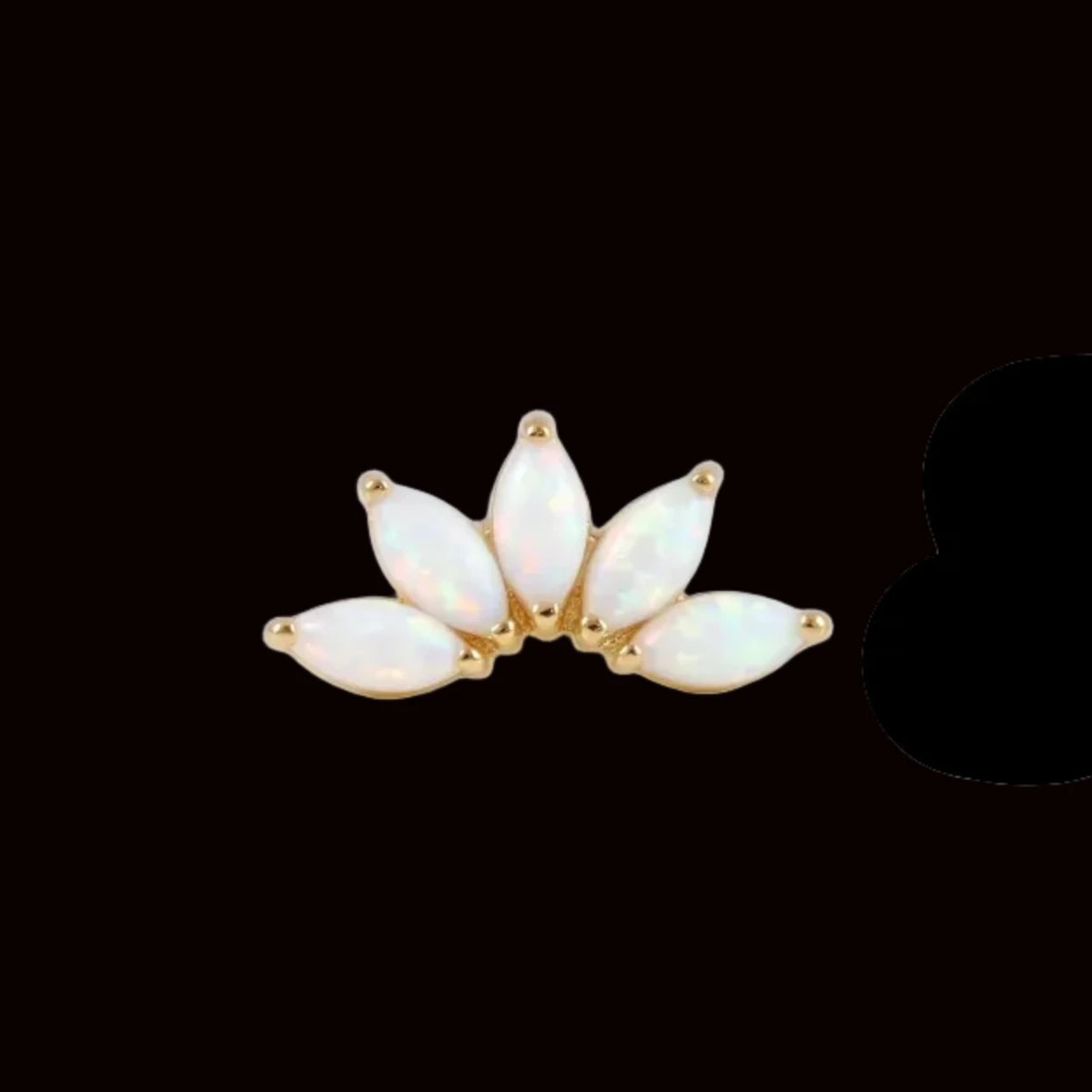 White Opal Marquise Fan 14k YG