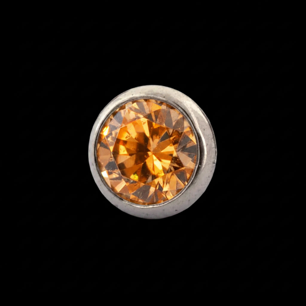 5m Orange Ball Gem 14g Threaded Top Ti.