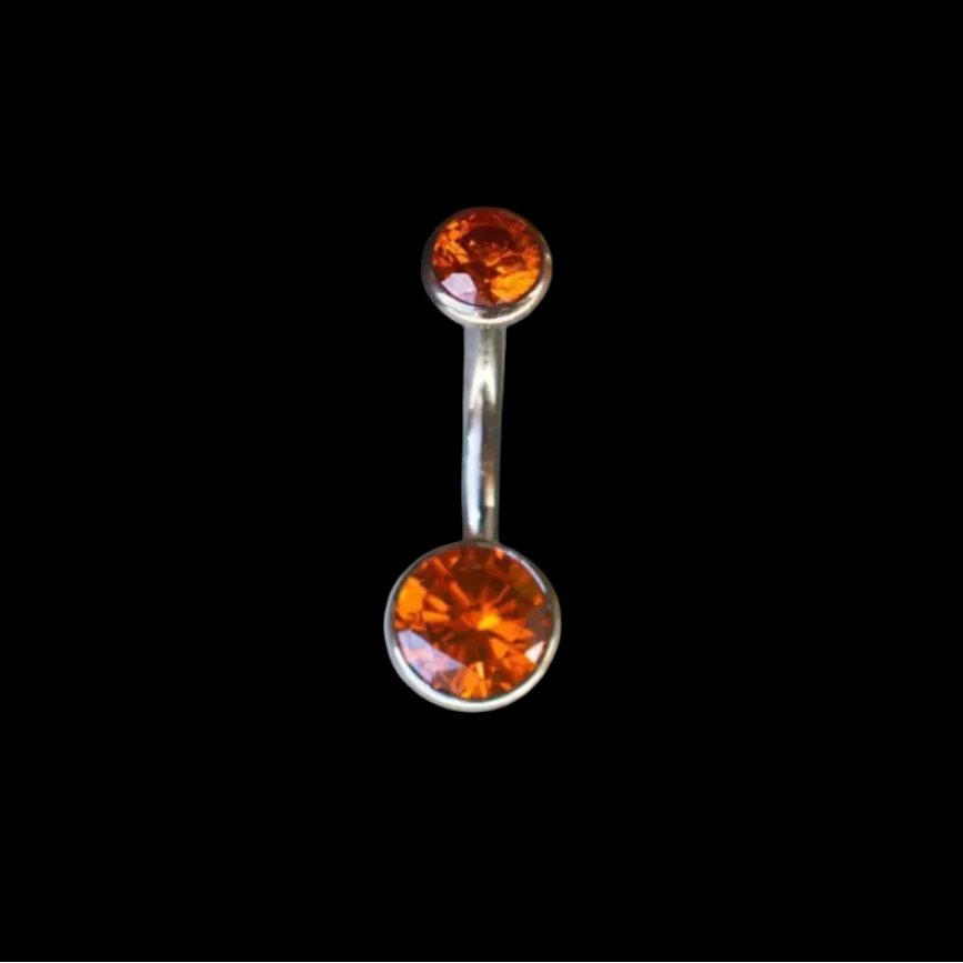 Double Orange Bezel Navel Curve Ti.