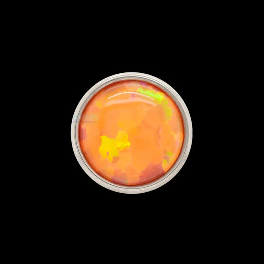 6m Orange Opal Cabochon 14g Threaded Top Ti.