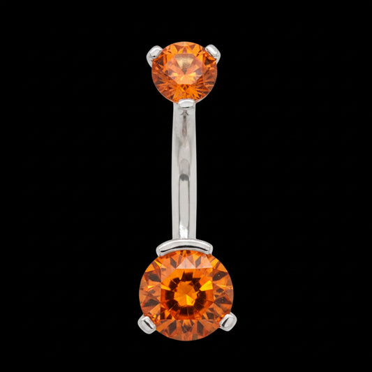 Double Orange Prong Navel Curve Ti.