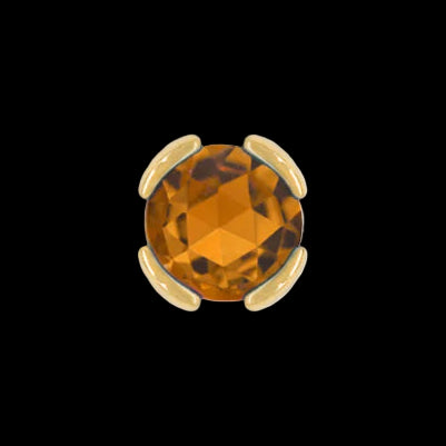 "Peek-a-Boo" Genuine Citrine Rose Cut Bezel YG