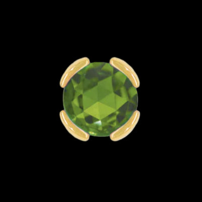 "Peek-a-Boo" Green Tourmaline Rose Cut Bezel YG