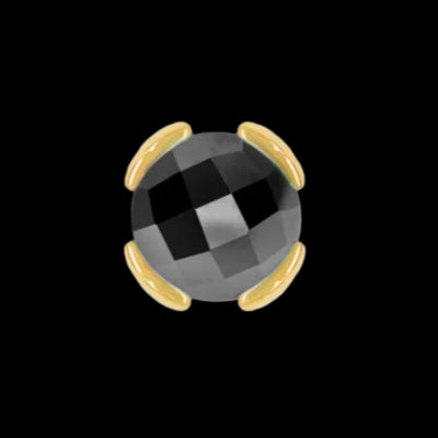 "Peek-a-Boo" Black Spinel Rose Cut Bezel YG