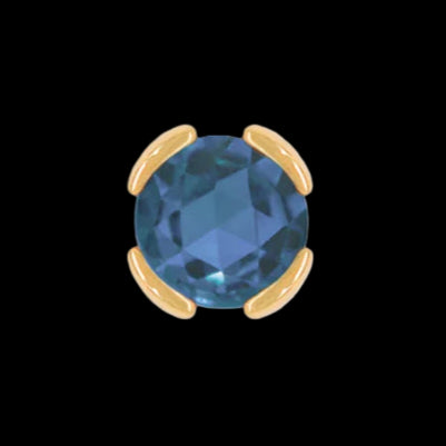 "Peek-a-Boo" London Blue Topaz Rose Cut Bezel YG