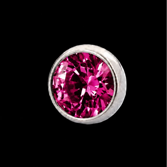 5m Fuchsia Ball Gem 14g Threaded Top Ti.