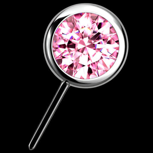 Pink Bezel Side Set Ti.