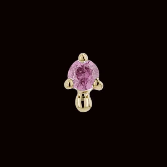 "Pippa Dot Mini" Genuine Pink Sapphire YG