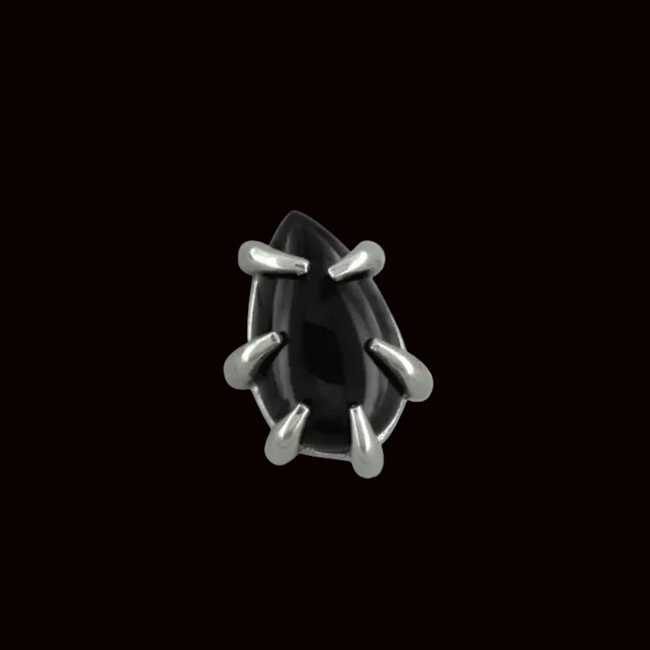 "Possessed" Genuine Black Jasper 18k WG