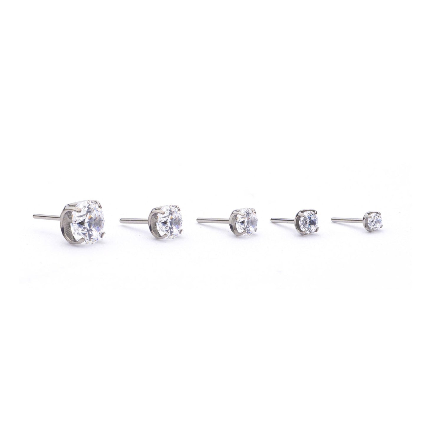 2.5m CZ Prong Ti. Threadless