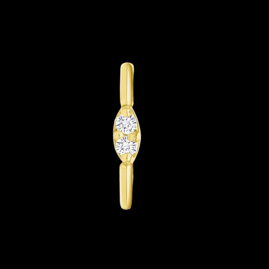 CZ Marquise Prong 18g 5/16 YG Seamring