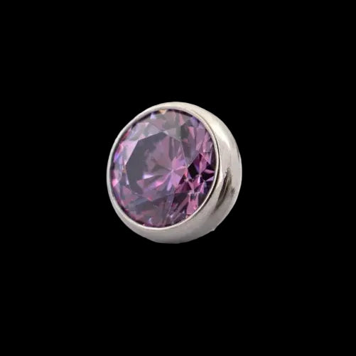 5m Purple Ball Gem 14g Threaded Top Ti.