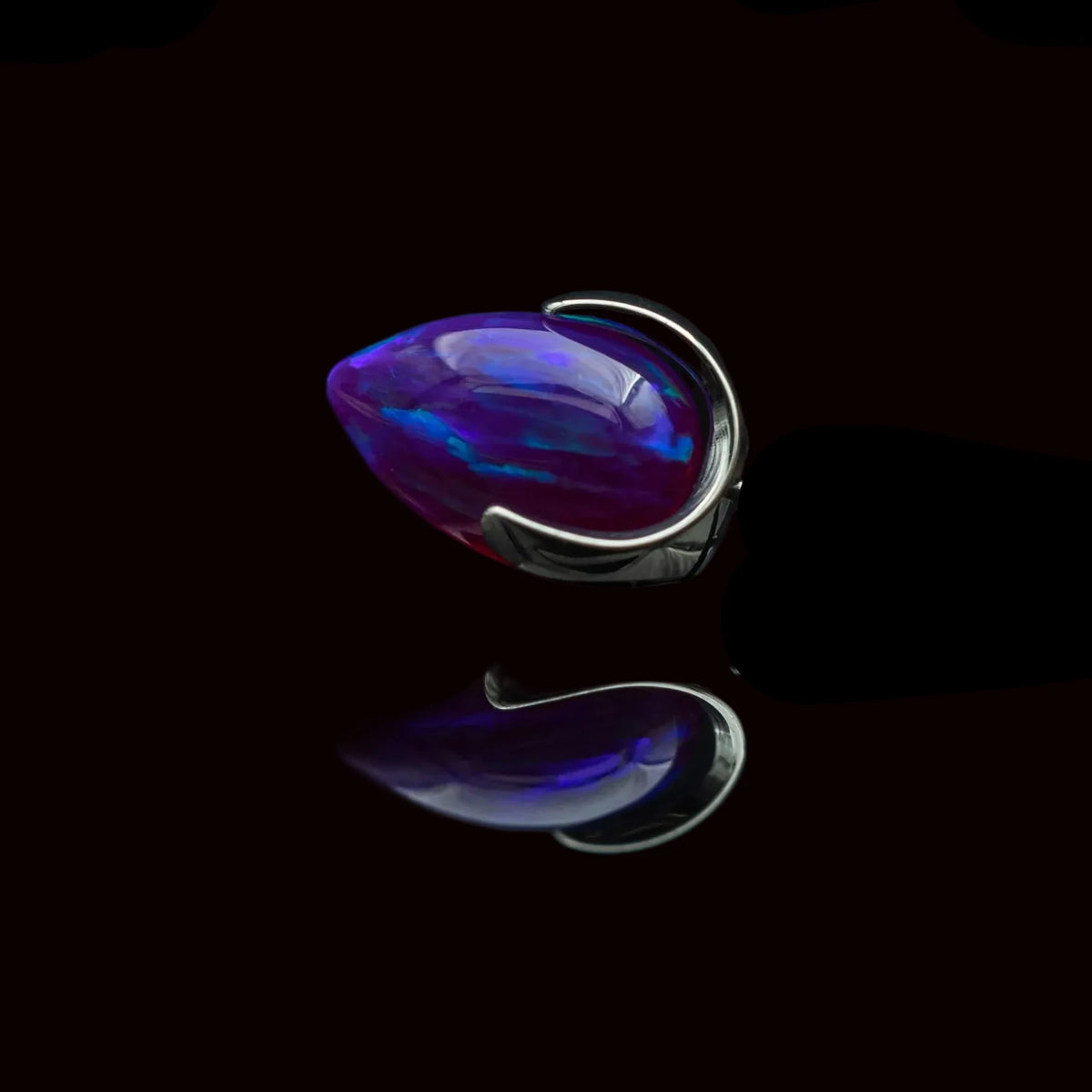 Purple Opal Bullet Claw 16g Threaded Top Ti.