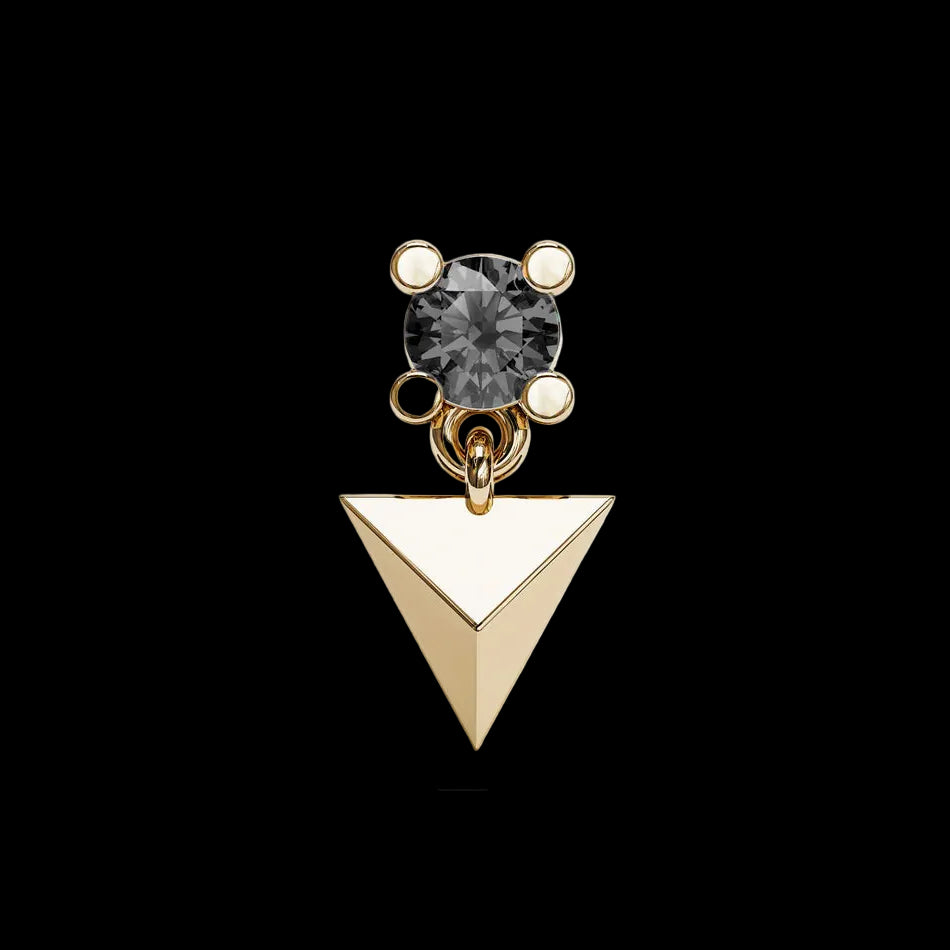 "Pyramid Dangle" Genuine Black Diamond YG