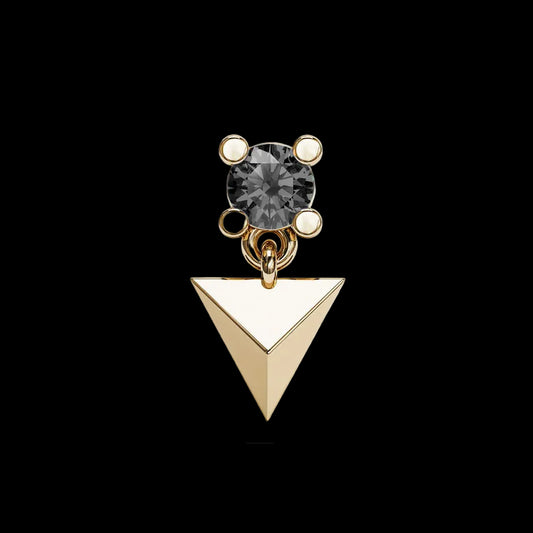 "Pyramid Dangle" Genuine Black Diamond YG