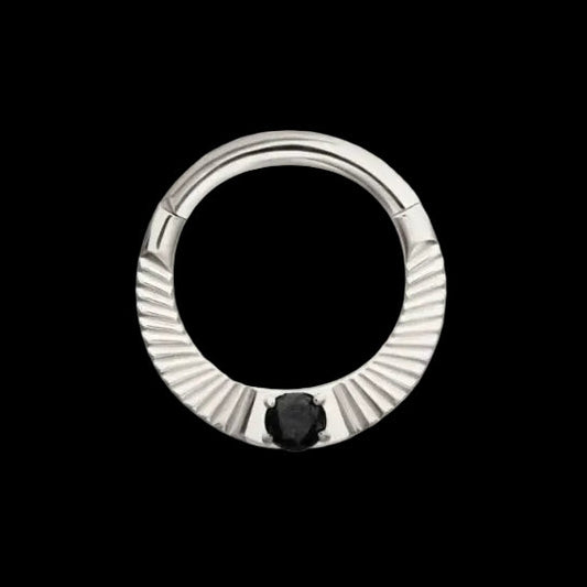 "Radiant" Black CZ 16g 3/8 Clicker Ti.