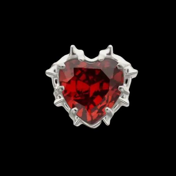 "Heartbreaker" Garnet CZ Ti.